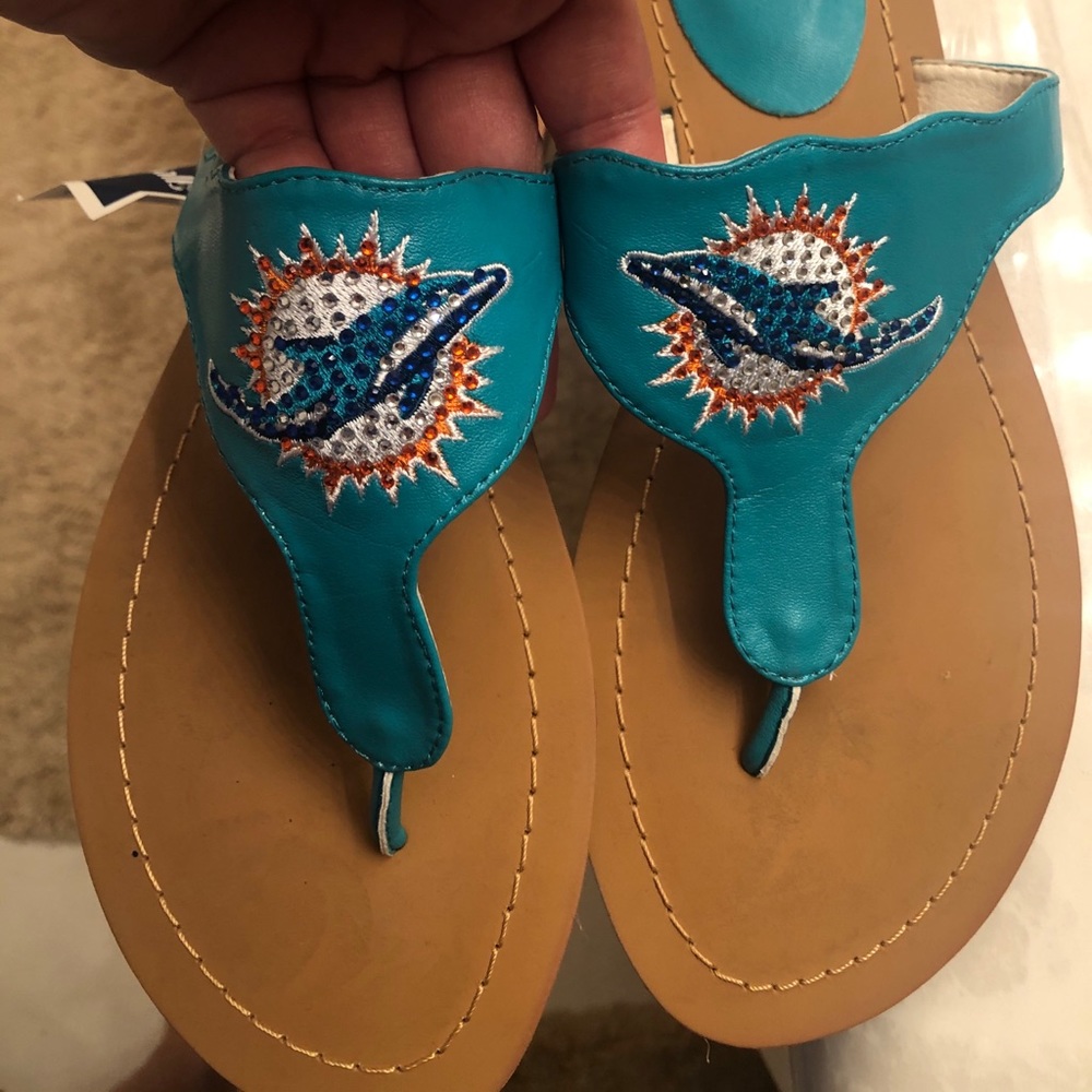 Miami Dolphins Rhinestones Sandals